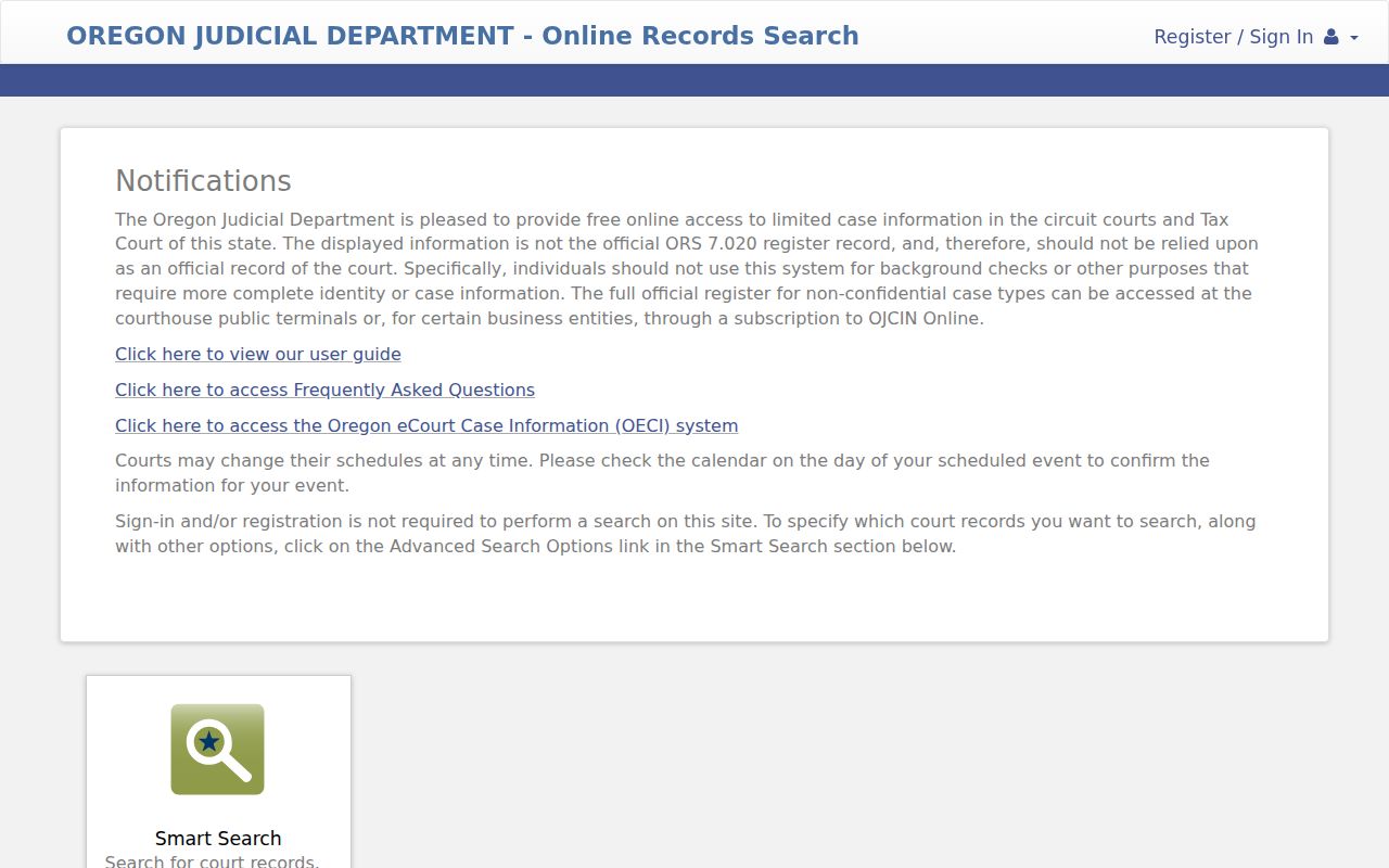 Harney County criminal case search in Oregon eCourt